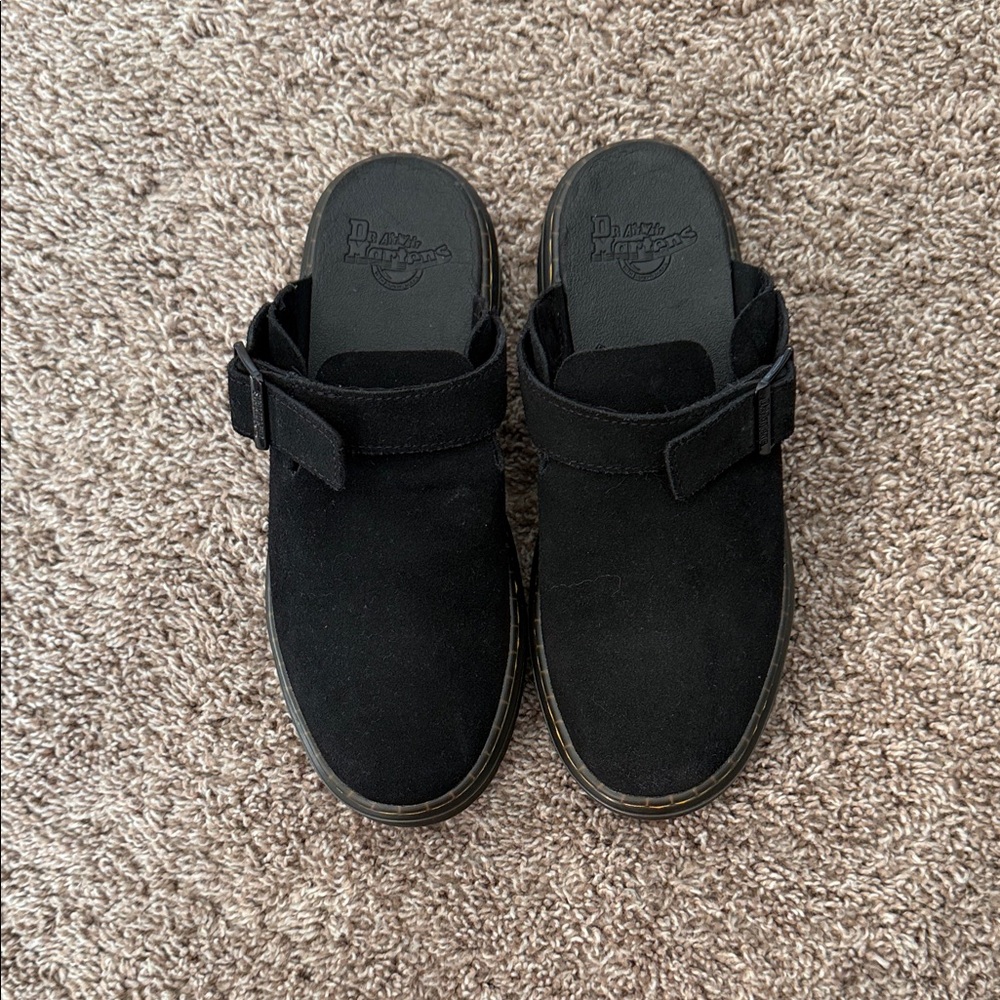 Black Suede DR MARTENS mules